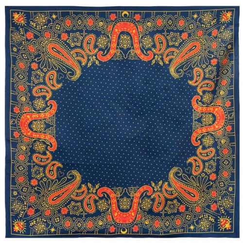 30989 CARRE 67 TWILL DE SOIE BANDANA - MARINE